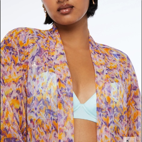 Savage X Fenty Multicolor Cyber Cat Print Cyber Cat Long Robe - Picture 4 of 13